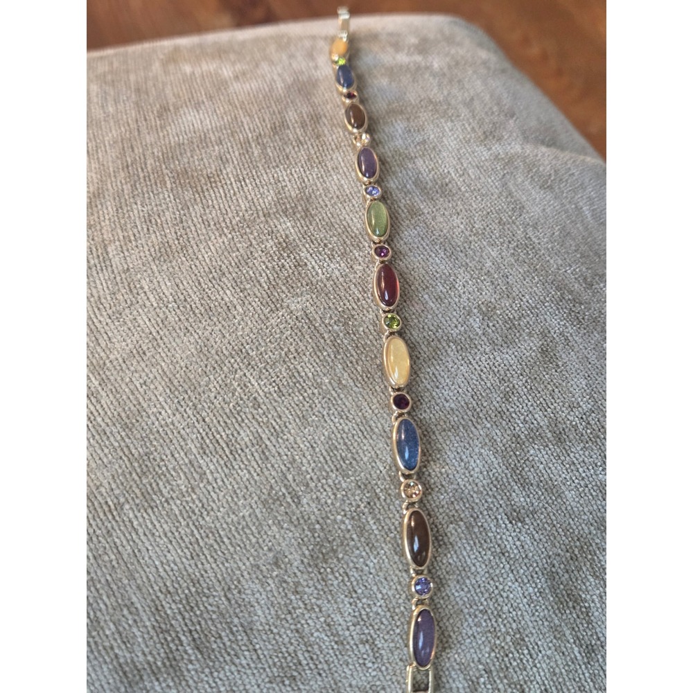 Liz Claiborne Goldtone Vintage Rhinestone Stone Tennis Bracelet - Picture 8 of 9